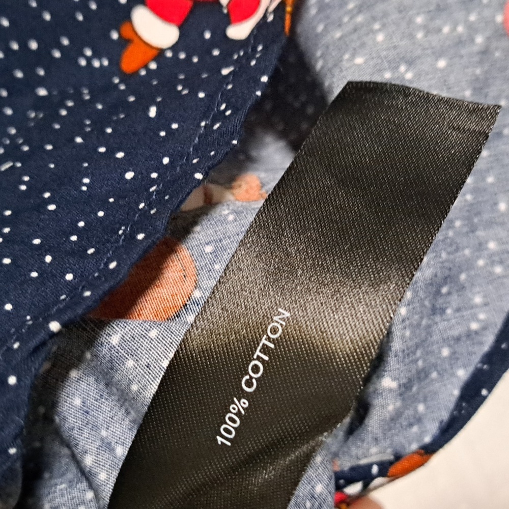 Denim and Flower 100% Cotton Short Sleeve Christmas Button Shirt - Picture 7 of 7